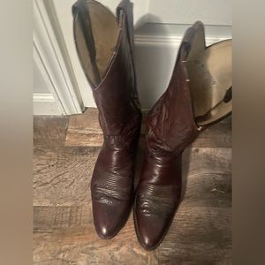 Dan post burgundy cowboy boots 10.5b men’s black cherry